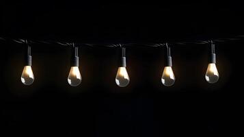 A string of lights with bulbs hanging from it photo