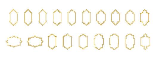 Yellow geometric frame collection featuring diverse shapes and styles for various design needs vector