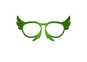 Green winged glasses with stylish feather-like side design for unique look vector