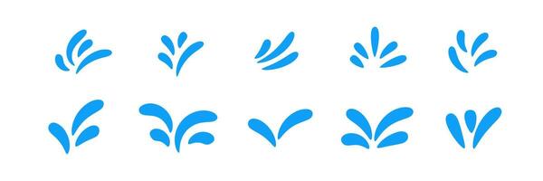 Blue abstract water droplet shapes in simple minimal artistic design collection vector