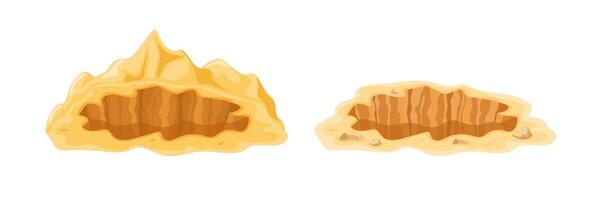 Rough sand caves with jagged edges and smooth surfaces vector