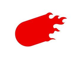 Red circle with flame design symbolizing speed and energy in minimalistic style vector