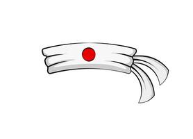 Traditional japanese headband with red circle symbol on white fabric vector