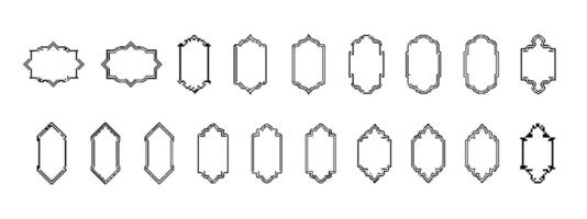 Set of geometric frame designs with unique shapes and borders in various styles vector