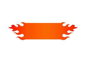 Bold flaming orange banner with dynamic flame design on pure white background vector