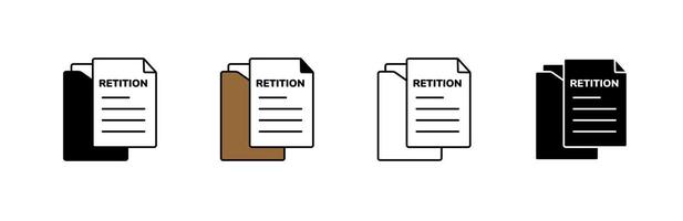 Four different icon styles showing documents with text on colored backgrounds vector