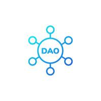 Dao network symbol with connected nodes in a simple and modern circular design vector