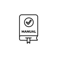Simple manual icon with check mark on book cover for easy reading and quick understanding vector