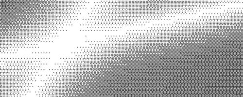 Bitmap pattern with pixelated texture. Dotted gradient. Retro gradation of computer game bg. Abstract geometric halftone effect. Digital speckle dither wallpaper vector