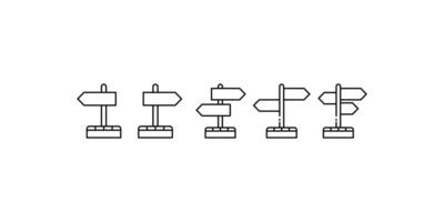 Five line directional signs,signs post. signs board symbol logo ideal for adding a sense of direction in wayfinding projects and designs. vector