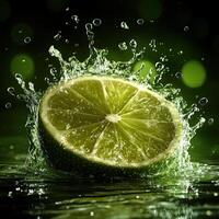 Photorealistic Lime Juice Bursting from Sliced Lime in Ultra-HD photo