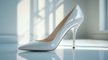 Light Realistic Photo of Classic Elegant White High Heels Design