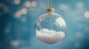Magical New Years Eve Ball with Snowflakes and Sparkling Sequins photo