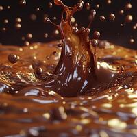 Rich Molten Dark Chocolate Flowing in Elegant Cinematic Slow Motion photo