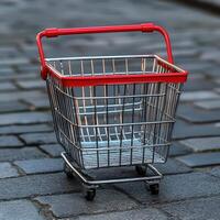 Illustration of an Empty Shopping Basket on White Background photo