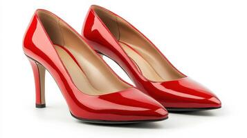 Chic red high heels, the perfect finishing touch for elegance. photo