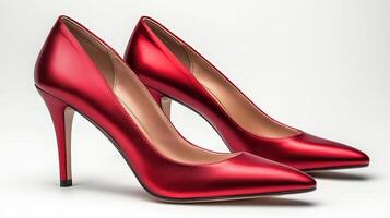 Sophisticated women red high heels, perfect for upscale events photo