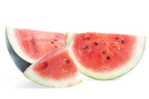 Fresh watermelon slices isolated on white background, Closeup photo
