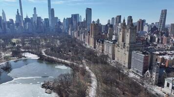 Scenic Central Park in Manhattan New York in United States. Highrise Forest. video