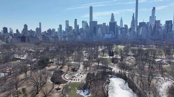 Above view of Central Park in Manhattan New York in United States.. Dry Footbridge. video