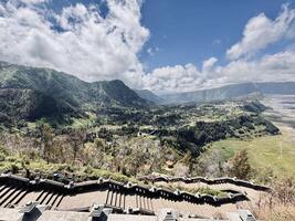 Scenic Mountain Valley with Stone Steps. Seruni Point Bromo photo