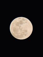 A Striking Close-Up of the Cratered Full Moon Against a Deep Black Night Sky photo