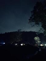 Starry Night Camping in the Forest. Ranu Regulo Semeru Lumajang photo
