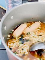 Instant Ramen with Sausages in Broth photo