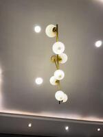 Modern Ceiling Light Fixture with White Globes photo