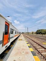 Train at Railway Station Platform photo