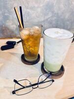 Refreshing Beverages on a Table photo