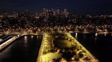 Beautiful Brooklyn Skyline at Brooklyn New York in United States. Skyscrapers High Angle View. video