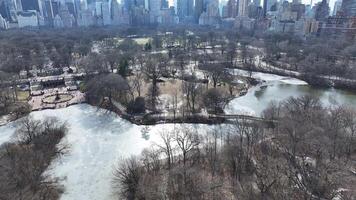 Above view of Central Park at Manhattan New York in United States . New York Skyline Forest. video