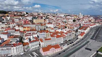 Incredible Lisbon Skyline in Lisbon District of Lisbon Portugal.. Sky Clouds Background. video