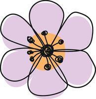 Whimsical Flower Doodle vector