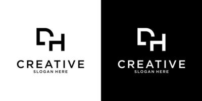 DH or HD initial letter logo design templat vector