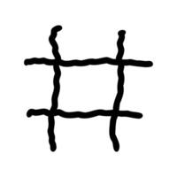 A black and white drawing of a square with four lines vector