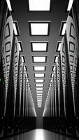 Server Room with Many Computer Racks - View from Below video