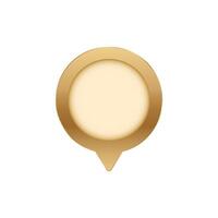 Golden map pin icon with circular design featuring glossy finish and simple elegant appearance vector