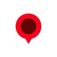 Red location marker with dark center point for mapping and navigation indication vector