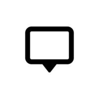 Square speech bubble icon with black outline for communication design vector