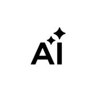 Artificial intelligence icon with sparkles above simple bold design vector