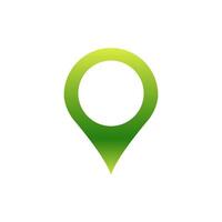 Gradient pin icon with green and yellow tones signifying location and navigation vector