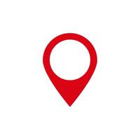 Red location pin icon or maps and navigation applications vector
