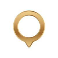 Golden circular badge with pointer shape in center for awards or symbol representation vector