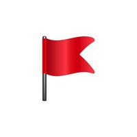 Vibrant red flag waving gracefully on a simple flagpole in minimalistic design vector