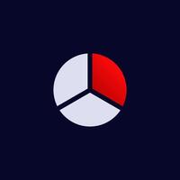 Red and gray circle chart section highlight in a symmetrical design vector