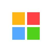 Four colorful squares in red, green, yellow, and blue displayed in geometric arrangement vector