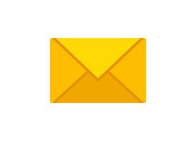 Bright yellow envelope with folded paper design and vibrant color highlighted vector