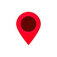 Bright red location pin simple design map icon for navigation or position indication concept vector